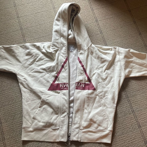 HVMAN Double Hood Triangle Logo Zip Hoodie - Picture 2 of 3